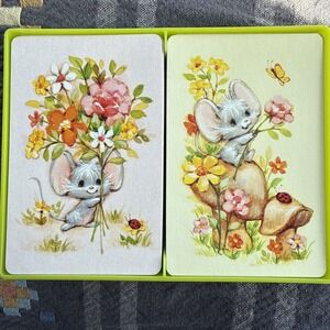 Hallmark Vintage Little Mice Pipsqueak Bridge Playing Cards Two Full Decks Rare
